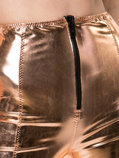 Shop Lisa Marie Fernandez Metallic Shorts In Gold