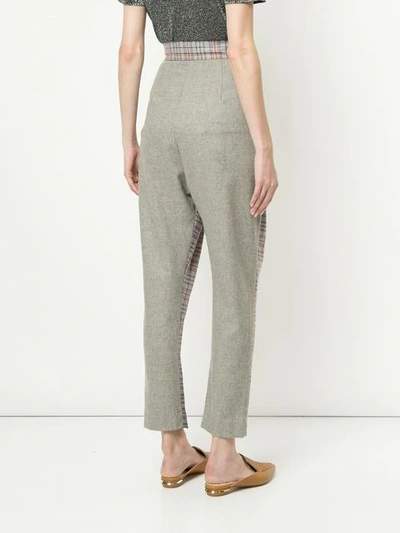 Shop Anouki Check Tapered Trousers In Pink