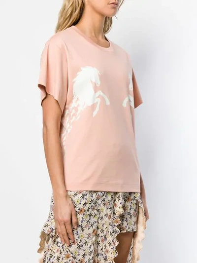 Shop Chloé Horse Print T-shirt In Pink