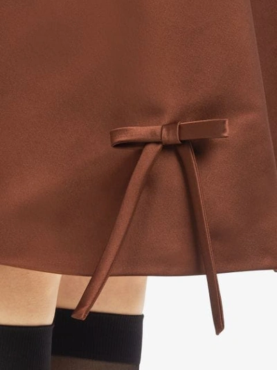 Shop Prada Satin Poodle Skirt In Brown