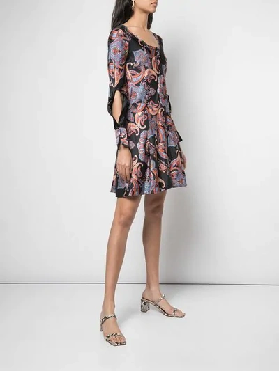 Shop Chloé Kleid Mit Paisley-print - Schwarz In Black