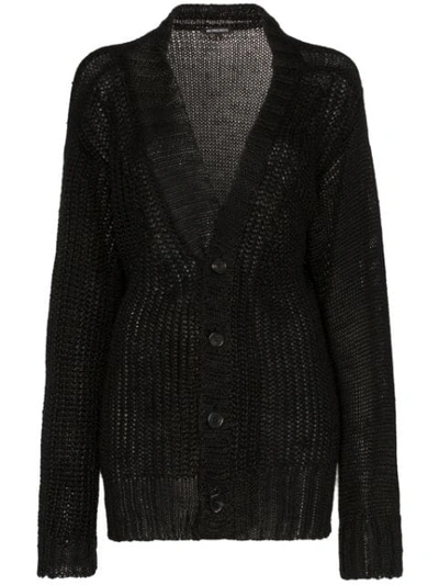 Shop Ann Demeulemeester Loose Fit Knitted Cardigan In Black