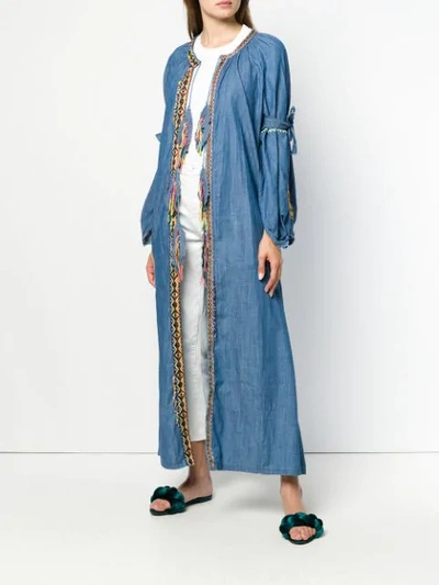 Shop Anjuna Aida Oversized Denim Kimono - Blue