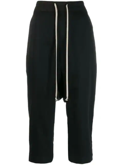 Shop Rick Owens Drop-crotch Trousers In Black