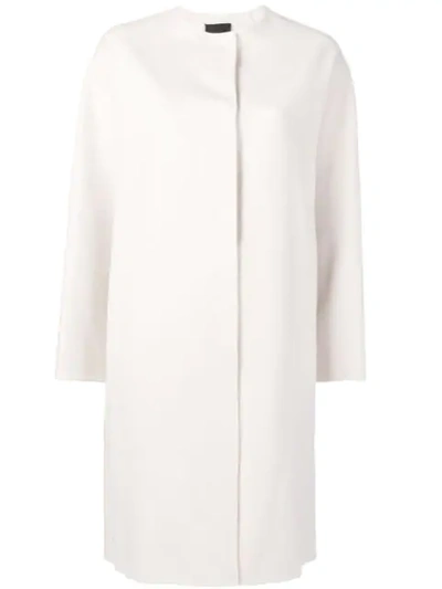 Shop Theory Buttoned Single Breasted Coat In White
