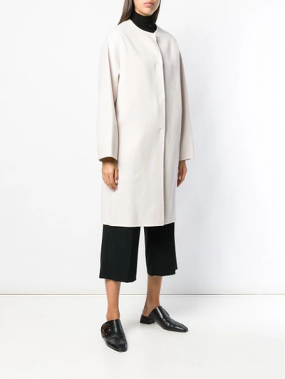 Shop Theory Buttoned Single Breasted Coat In White