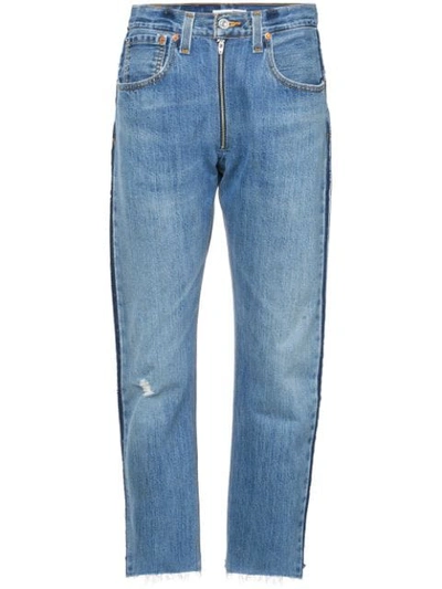 Shop Re/done Cropped Skinny Jeans In Blue