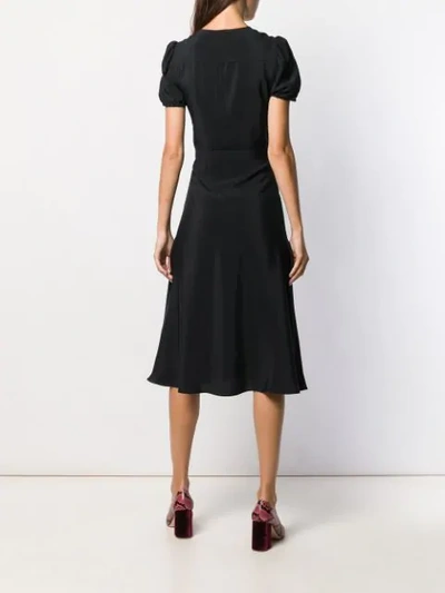 Shop N°21 Short-sleeved Flared Dress In Black