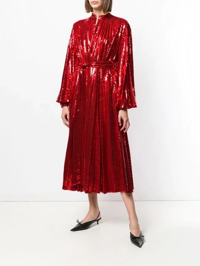 Shop Atu Body Couture Hooded Sequin Dress In Red