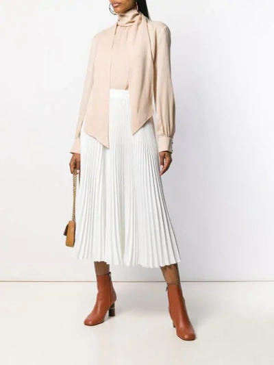 Shop Fendi Crêpe De Chine Blouse In Neutrals