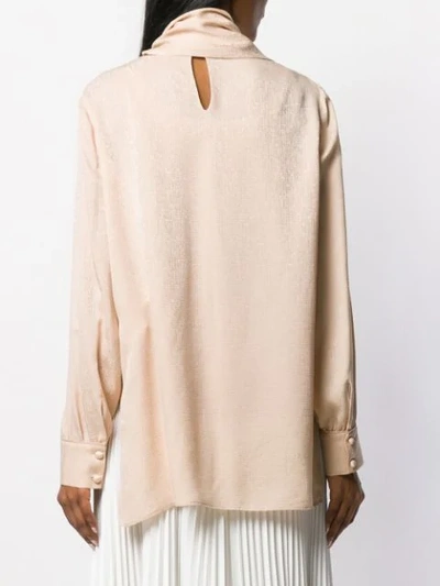 Shop Fendi Crêpe De Chine Blouse In Neutrals