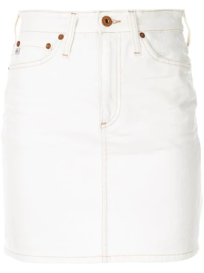 Shop Ag The Vera Denim Skirt In White