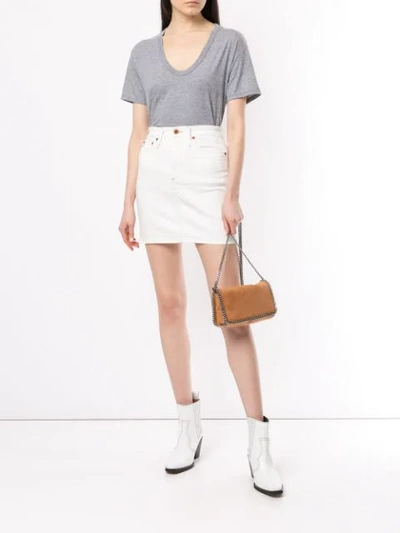 Shop Ag The Vera Denim Skirt In White