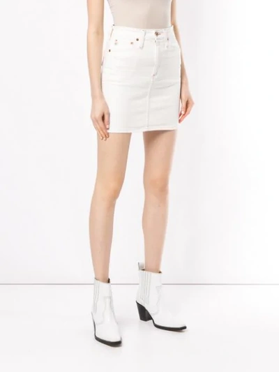 Shop Ag The Vera Denim Skirt In White