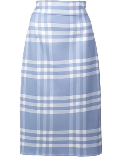 Shop Oscar De La Renta Checked Pencil Skirt In Black