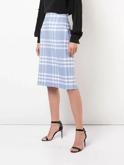 Shop Oscar De La Renta Checked Pencil Skirt In Black