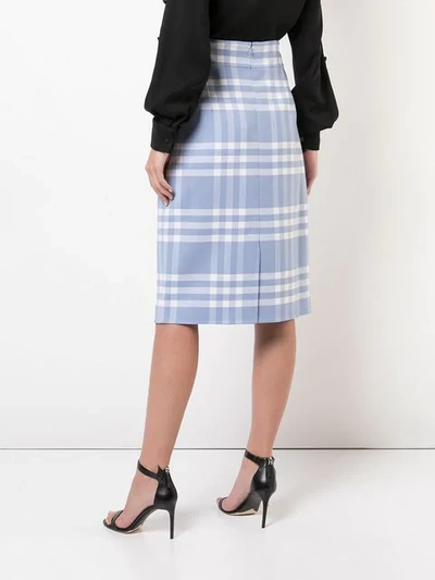 Shop Oscar De La Renta Checked Pencil Skirt In Black