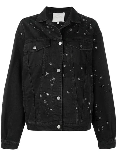 Shop Amen Bead Embroidered Denim Jacket In Black