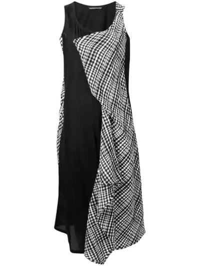 Shop Yohji Yamamoto Patchwork A-line Dress In Black