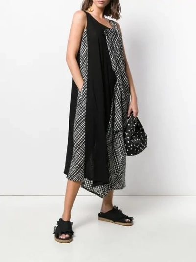 Shop Yohji Yamamoto Patchwork A-line Dress In Black