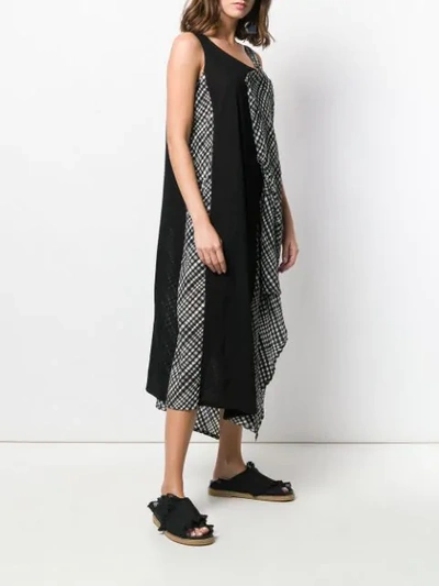 Shop Yohji Yamamoto Patchwork A-line Dress In Black