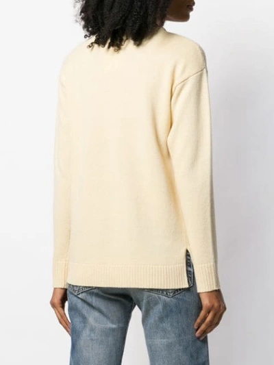 Shop Loewe Embroidered Logo Sweater In Yellow