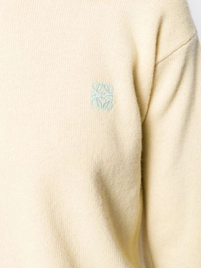 Shop Loewe Embroidered Logo Sweater In Yellow