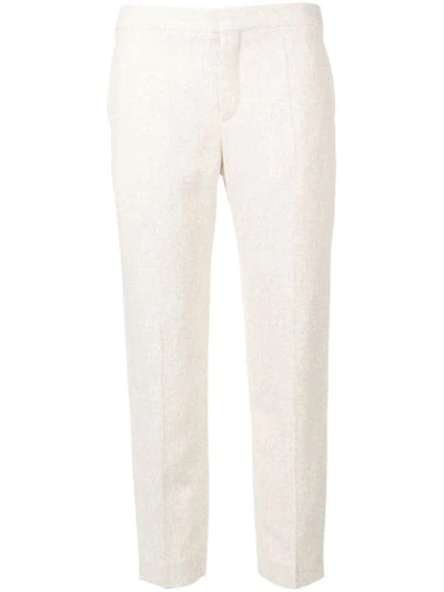 Shop Chloé Cropped Tailored Trousers In Neutrals