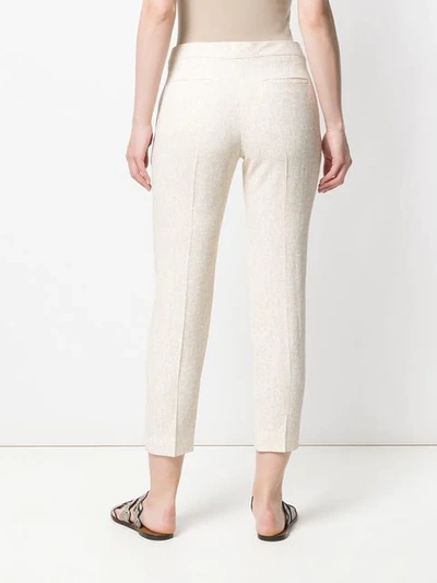 Shop Chloé Cropped Tailored Trousers In Neutrals