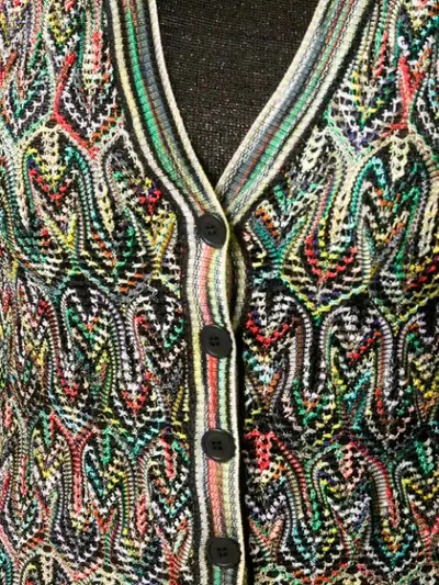 Shop Missoni Multi-pattern Cardigan In Green