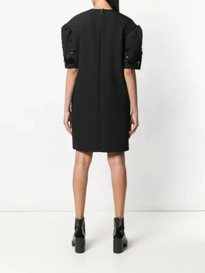 Shop Msgm Oversized Sequin Dress In Black