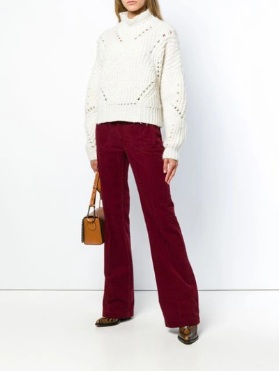 Shop Vanessa Bruno Corduroy Flared Trousers In Red