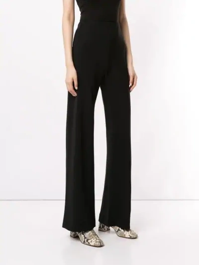 Shop Rosetta Getty Bias Flared Trousers In Black