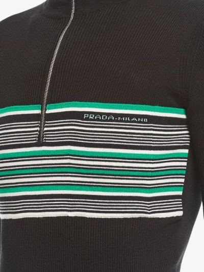 Shop Prada Short-sleeved Silk Sweater In Black