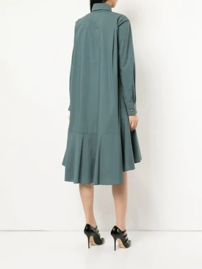 Shop Antonio Marras Ruffled Shirt Dress In Blue