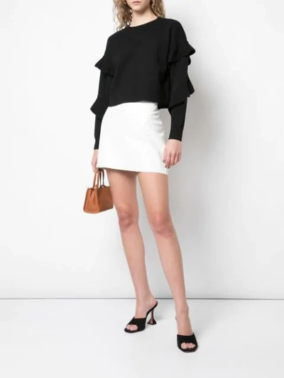 Shop Alice And Olivia Elana Mini Skirt In Off White