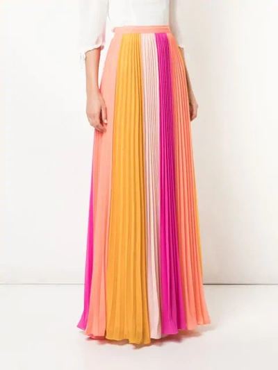Shop Amur Long Pleated Skirt In Multicolour