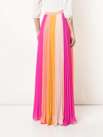 Shop Amur Long Pleated Skirt In Multicolour