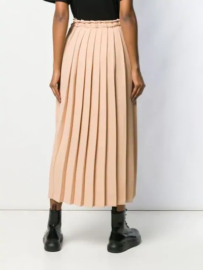 Shop Mm6 Maison Margiela Contrast Pleated Skirt In Black