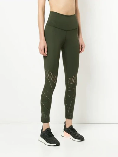 Shop Nimble Activewear Slim Perforated Leggings - Green