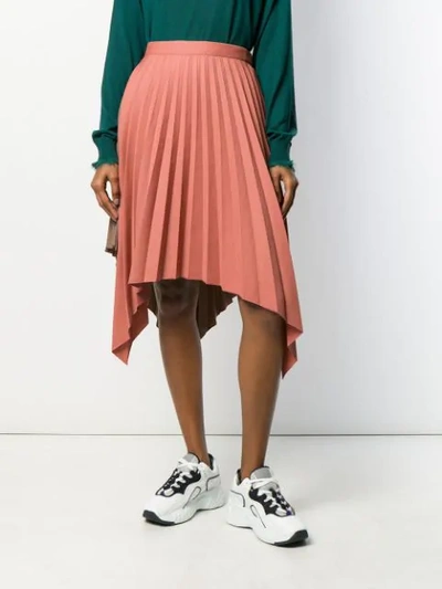 ACNE STUDIOS CONTRASTING FABRICS PLEATED SKIRT - 橘色