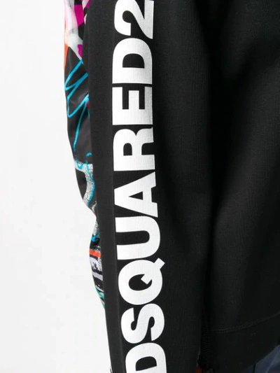 Shop Dsquared2 Hooded Bomber Jacket In Black