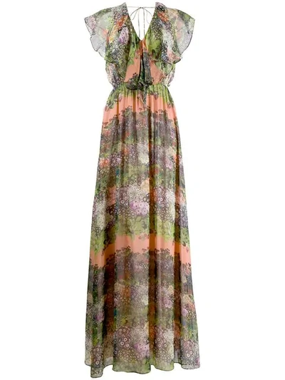 Shop Ailanto Floral Print Maxi Dress In Orange