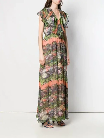 Shop Ailanto Floral Print Maxi Dress In Orange