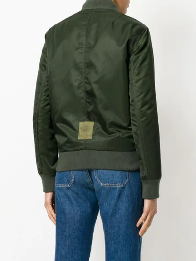 Shop Mr & Mrs Italy Fur Lined Bomber Jacket In Green
