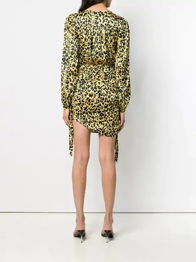 Shop Laneus Leopard Print Dress In Yellow