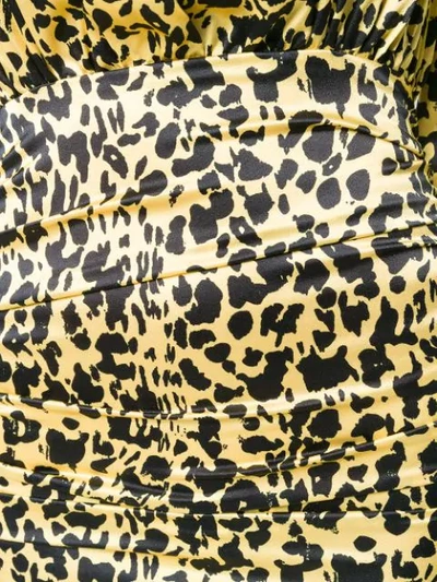 Shop Laneus Leopard Print Dress In Yellow