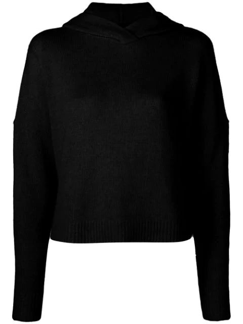 theory cropped cashmere hoodie