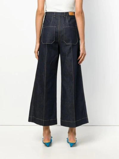 NINA RICCI CROPPED WIDE-LEG JEANS - 蓝色