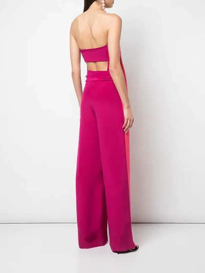 Shop Cushnie Strapless Jumpsuit In Pink